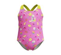 Speedo Print Crossback One Piece Traje de baño para Niñas, Rosa, 6 años