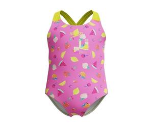 Speedo Print Crossback One Piece Traje de baño para Niñas, Rosa, 6 años