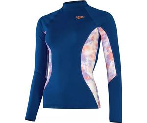 Speedo printed long sleeve rash top ammonite/soft coral/miami lilac xs