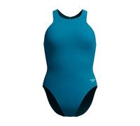 Speedo Racer Zip Traje de baño para Mujer, Dark Teal, 36