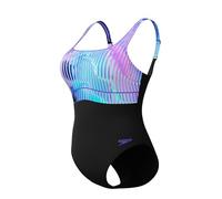 Speedo Traje de baño de una pieza para mujer Shaping Contour Eclipse Printed Indigo Glow Talla 44