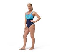 Speedo Shaping Contour Eclipse Printed Traje de baño de una Pieza para Mujer, Turquoise Gem, 32