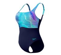Speedo Shaping Contour Eclipse Printed Traje de baño de una Pieza para Mujer, Turquoise Gem, 38