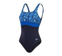 Speedo Shaping ContourEclipse Printed 1 Piece Bañador, por Mujer, Azul Marino/Azul, 48