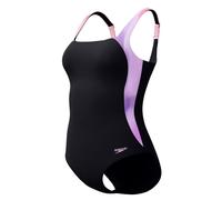 Speedo shaping lunalustre printed 1 piece black/neon violet xl - uk38