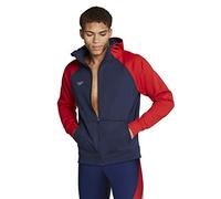 Speedo Sweatshirt Full Zip Hooded Jacket Team Warm Up Sudadera con Cremallera, Rojo, Blanco y Azul, XL para Hombre