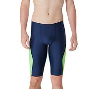 Speedo Swimsuit Jammer Eco Prolt Solid Colors Bañadores Ajustados para Hombre, Block Team Navy/Bright Green, 38