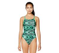 Speedo Swimsuit One Piece Prolt Cross Back Printed Adult Team Colors Disfraz de una Pieza para Mujer, Wave Verde, 22