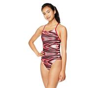 Speedo Swimsuit One Piece Prolt Cross Back Printed Adult Team Colors Traje de baño de una Pieza, Wave Red, 32 para Mujer