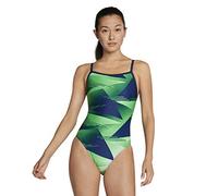 Speedo Swimsuit One Piece Prolt Flyback Printed Adult Team Colors Traje de baño de una Sola Pieza, Lane Game Azul/Verde, 52 para Mujer