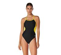 Speedo Swimsuit One Piece Prolt Flyback Solid Adult Colors Traje de baño de una Pieza, Mujeres, Eco Splice Team Gold, 48