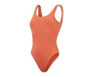 Speedo Textured Deep U-Back Bañador, por Mujer, Marrón/Naranja, 46