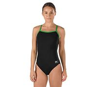 Speedo Traje de baño para Mujer de una Pieza Endurance+ Flyback Sólidos Colores del Equipo, Mujer, 819016-001, Negro, 46