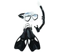 Speedo Unisex-Adult Swim Snorkel Mask de buceo Anti-fog con la serie de aventuras de la cubierta de la nariz MSF Negro/negro pequeo/mediano