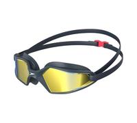 Speedo Unisex Hydropulse Swimming Goggle | Comfortable Fit | Adjustable Design, Navy/Oxid Grey/Phoenix Red/Gold, One Size