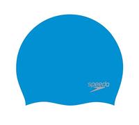 Speedo Gorro de baño moldeado liso de silicona Azul/Cromo