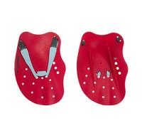 Speedo Unisex Tech Paddle Hand Paddles for Swimming | Training Aids, Lava Red/Chill Blue/Grey, M