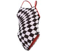 Speedo womens allover digital tie back chequered flag m - uk34