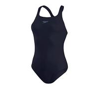 Speedo Women's Eco Endurance+ Medalist Swimsuit| Athletic Fit | Classic Design| Recycled Fabric | Chlorine Resistant | Extra Flexibility, True Navy, 42