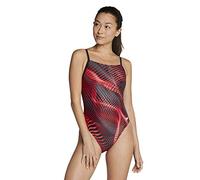 Speedo Women's Swimsuit One Piece Powerflex Flyback Printed Adult Team Colors, Coded Riff Red, 26