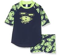 Speedo Wonderhop - Conjunto de Camiseta para niña, niña, Color Wonderjump Navy/Bright Zest, tamaño 7 años