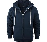 SPEEDRUN Sudaderas Hombre Cremallera con Capucha Negra Chaqueta Pelo Sudadera for Men Gruesa Invierno Completa Full Zip up Hoodie Regular