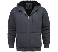 SPEEDRUN Sudaderas Hombre Cremallera con Capucha Negra Chaqueta Pelo Sudadera for Men Gruesa Invierno Completa Full Zip up Hoodie Regular