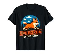 Speedrun To The Park | Estilo de Juego Pixel Art Dog Walk Camiseta