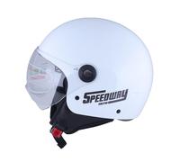 Speedway Casco Moto - Classic - Casco Jet, Ideal Tanto para Hombre como Mujer, Nuestro Casco de Moto Abierto es Ideal para la Ciudad, capacete Moto homologado ECE y Dot - Blanco