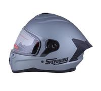 Speedway Casco Moto - Grit - Casco Integral, Ideal Tanto para Hombre como Mujer, Nuestro Casco de Moto de Carretera es Ideal para Viajes Largos, capacete Moto homologado ECE y Dot - Gris