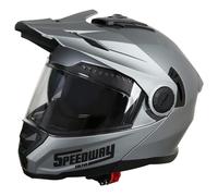 Speedway Casco Moto - Lion - Casco Motocross, Ideal Tanto para Hombre como Mujer, Nuestro Casco de Moto Integral es Ideal para Moto Trail, capacete Moto homologado ECE y Dot (Gris, Xlarge)