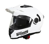 Speedway Casco Moto - Lion - Casco Motocross, Ideal Tanto para Hombre como Mujer, Nuestro Casco de Moto Integral es Ideal para Moto Trail, capacete Moto homologado ECE y Dot (Blanco, Xlarge)