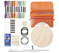 Speedweve Mini telar - Pequeña máquina de tejer, kit de herramientas de bricolaje con 14 ganchos, reparación creativa de tela para patrones artísticos, ropa, vaqueros, calcetines, bufandas, sombreros