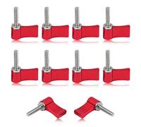 SPEEDWOX 10 piezas macho roscado giratorio perilla, M4 20 mm ajustable pulgar palanca, perilla giratoria con una sola ala, aleación de aluminio rojo