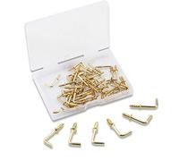 SPEEDWOX 100 ganchos de tornillo de ángulo recto de 5/8 pulgadas, ganchos de curva cuadrados atornillados, accesorios de cierre de gancho de uñas en forma de L con caja de almacenamiento para el hogar