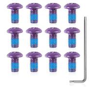 SPEEDWOX 12 tornillos de rotor de bicicleta, pernos de rotor de freno de disco M5 x 10 mm, pernos de rotor MTB morado con llave de estrella T25 para bicicleta de carretera, bicicleta de montaña