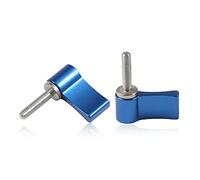 SPEEDWOX 2 piezas macho roscado giratorio perilla, M4 17 mm ajustable pulgar palanca, perilla giratoria con una sola ala, aleación de aluminio azul