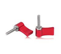 SPEEDWOX 2 unids rosca macho ajustable tornillo M4 20mm con un solo ala de aleación de aluminio rojo giratorio perilla palanca pulgar para cámara