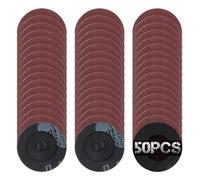 SPEEDWOX 50 discos de bloqueo de rollo de grano 120 de 2 pulgadas, discos de cambio rápido con revestimiento de óxido de aluminio, accesorios de amoladora de óxido de aluminio, discos de lijado de