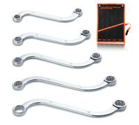 SPEEDWOX 5pcs llave métrica en forma de S conjunto con doble caja de 12 puntos extremos con bolsillo roll-up, 10mm a 19mm, llave estilo S llave doble cabeza para reparación de vehículos mantenimiento