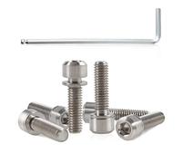 SPEEDWOX 6 piezas de tornillo de vástago de bicicleta con arandelas conjunto de aleación de titanio Allen hexagonal pernos cónicos tornillos para MTB Road Bike Stem Parts, M5 x 20mm Normal Titanium