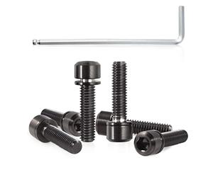 SPEEDWOX 6 piezas de tornillo de vástago de bicicleta con arandelas conjunto de aleación de titanio Allen hexagonal pernos cónicos tornillo para MTB Road Bike Stem Parts, M5 x 20mm negro