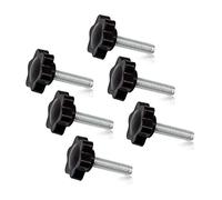 SPEEDWOX 6 pomos de tornillo de sujeción M6 x 25 ciruela, con forma hexagonal, moleteados para el pulgar, rosca métrica