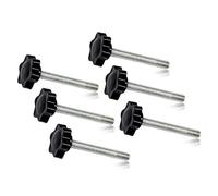 SPEEDWOX 6 pomos de tornillo de sujeción M6 x 50 ciruela, con forma hexagonal, moleteados para el pulgar, rosca métrica, 6 unidades