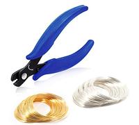 SPEEDWOX Alicates de corte de alambre de memoria de 5.5 pulgadas 200 bucles juego de alambre de memoria para hacer pulseras oro y plata joyería de alambre de manualidades suministros