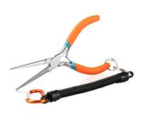 SPEEDWOX Alicates de punta de aguja de 6 pulgadas con cordón antipérdida, mini alicates de punta larga con borde no dentado, mini alicates de alambre de precisión para espacios estrechos difíciles de alcanzar