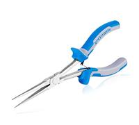 SPEEDWOX Alicates de punta de aguja de largo alcance con dientes, alicates extralargos, mini alicates de alambre de precisión de 7 pulgadas de largo para espacios estrechos difíciles de alcanzar, alto apalancamiento, reduce esfuerzos, asas antideslizantes