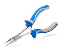 SPEEDWOX Alicates de punta plana delgada de 6 pulgadas de largo alcance para hacer joyas, mandíbula suave, doblado de alambre para espacios estrechos difíciles de alcanzar