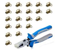 SPEEDWOX Alicates para llaves y 20 juegos de herramientas de llavero de 1" con llavero anillas divididas correa de tela juego pulseras alicates de cristal para correr con puntas de goma Antique Brass