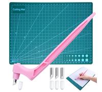 SPEEDWOX Craft herramienta de corte de 360 grados cuchilla giratoria cortador de papel con 3 cabezales de grabado (15/30/45°) y placa de acero inoxidable herramientas de artesanía cuchillo pluma